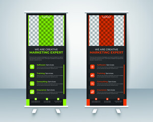 Wall Mural - Modern Business Roll up banner design layout template