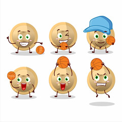 Poster - Talented chinese coin cartoon character as a basketball athlete