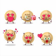 Wall Mural - Chinese coin cartoon character with love cute emoticon