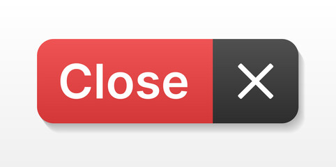 Poster - Close square red push button.