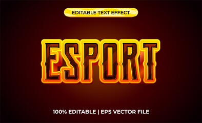 Poster - Esport 3d text effect with fire theme. typography template hot for name tag esport game.
