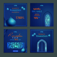 Poster - Beautiful ramadan sale social media posts collection set