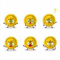 Wall Mural - Cartoon character of gold coin with what expression