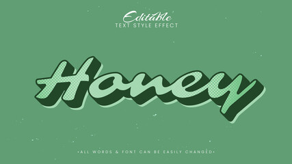 Poster - Honey vintage retro 3d text style effect. Editable illustrator text style.