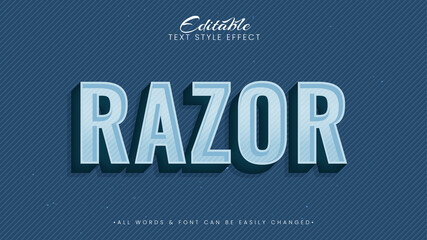 Poster - Razor vintage retro 3d text style effect. Editable illustrator text style.