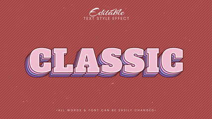Poster - Classic vintage retro 3d text style effect. Editable illustrator text style.