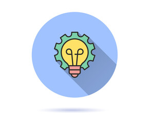 Poster - innovation icon with long shadow for graphic and web design.