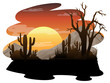 Isolated silhouette desert forest