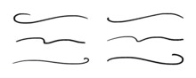 Curved Strokes. Set Of Squiggly Lines Isolated. Vector Illustration Of Black Underline Swash On A White Background.