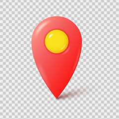 Poster - 3d realistic red location pin. gps pointer marker icon