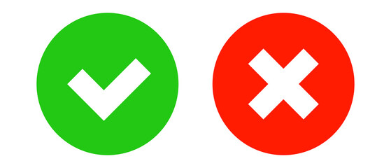 Poster - check mark and cross mark icon set. vector.