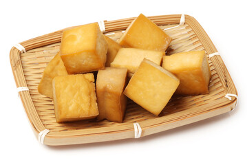 Poster - Dried bean curd on white background