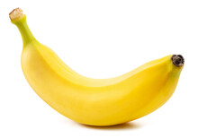 Perfect Ripe Yellow Banana Isolated On White Background.