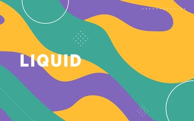 Wall Mural - modern abstract liquid color background with green and yellow wave shape design