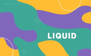 Wall Mural - modern abstract liquid color background with green and yellow wave shape design