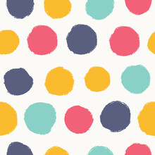 Seamless Vector Pattern With Polka Dots. Great For Baby Clothes, Fabrics, Prints, Wallpapers And Other Surfaces.