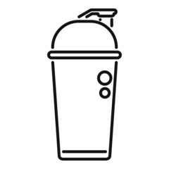 Wall Mural - Sport shaker icon outline vector. Diet food