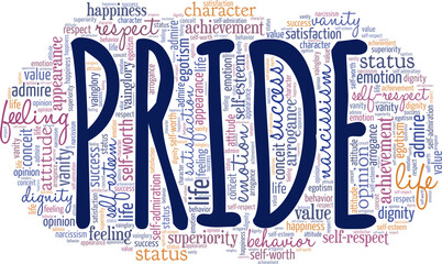 Wall Mural - Pride conceptual vector illustration word cloud isolated on white background.