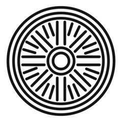 Poster - repair bike wheel icon outline vector. mechanic fix