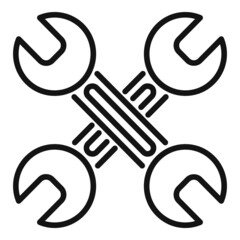 Sticker - Bike repair keys icon outline vector. Fix cycle