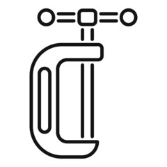 Poster - bike repair clamp icon outline vector. service shop