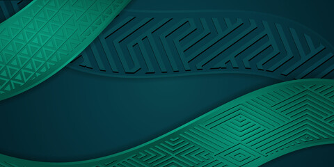 Poster - 3D modern abstract presentation background with Luxury paper cut background