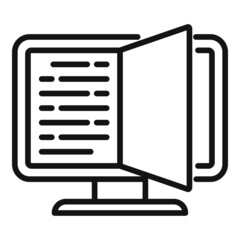 Poster - online read book icon outline vector. class study