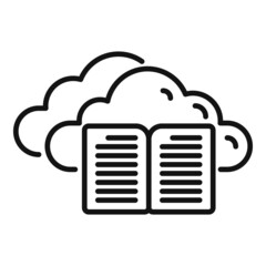 Poster - study data cloud icon outline vector. distance training