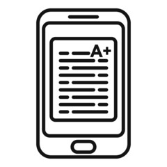 Poster - test online tablet icon outline vector. training study