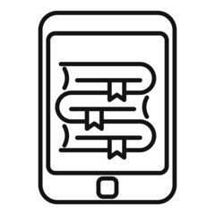 Poster - digital book library icon outline vector. online course