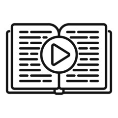 Poster - open audio book icon outline vector. class distance