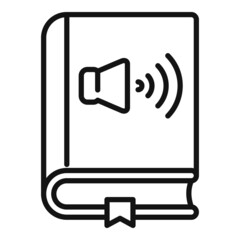 Poster - audio book icon outline vector. online course