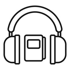 Poster - Headphones audio study icon outline vector. Online university