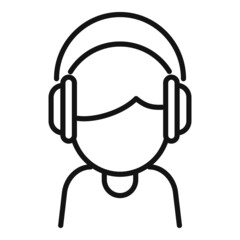 Poster - Listen audio lesson icon outline vector. Student class
