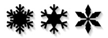 Set Of Snowflake Icon Isolated On White Background. Black Snowflake Icon Set. Geometric Shapes. Vector Illustration.