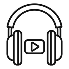 Poster - Audio listen headphones icon outline vector. Class study