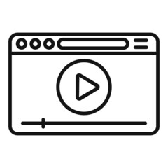 Poster - online web player icon outline vector. study book
