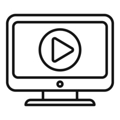 Poster - online video player icon outline vector. distance study