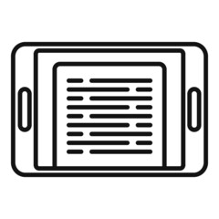 Poster - online tablet study icon outline vector. book training