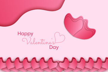 Happy valentine day. with simple gradient valentine's day background Vector With Love