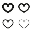 © EmBer_graphic - Zestaw serc o różnej grubości konturu.