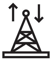 Poster - Antenna tower icon. Cell provider station. Signal transmission symbol