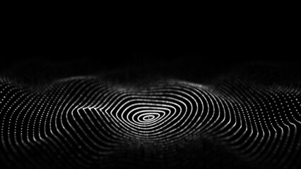 Poster - 3d digital circular dynamic wave. technology wave. seamless flow digital structure. cyber technology