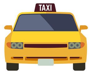 Wall Mural - Taxi car icon. Yellow cab front view