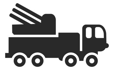 Poster - Multiple rocket launcher icon. Army artillery car