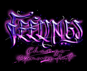 Fototapete - hand painted colorful typographic graffiti slogan print design