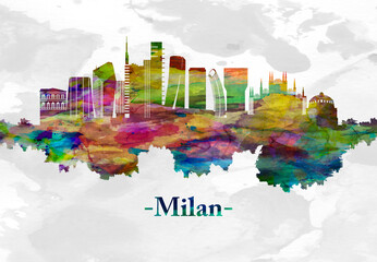 Wall Mural - Milan Italy skyline