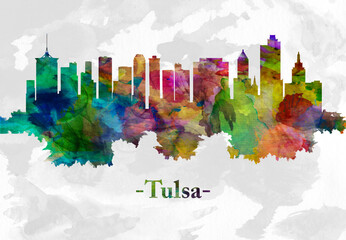 Fototapete - Tulsa Oklahoma skyline
