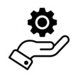 Hand With Gear Icon Vector Design Template.
