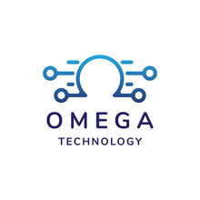 Modern And Unique Omega Tech Logo Design